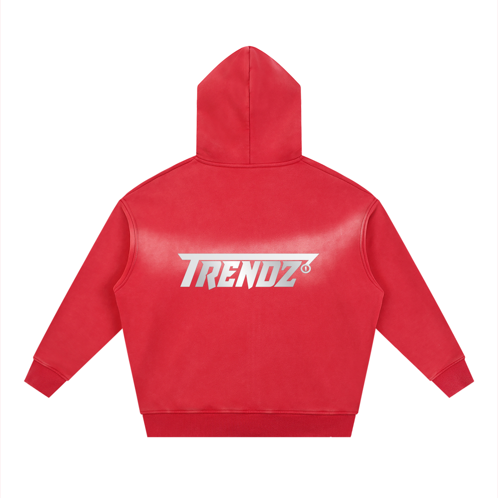 Trendz Sunfade Two-way Zipper Boxy Fleece Hoodie