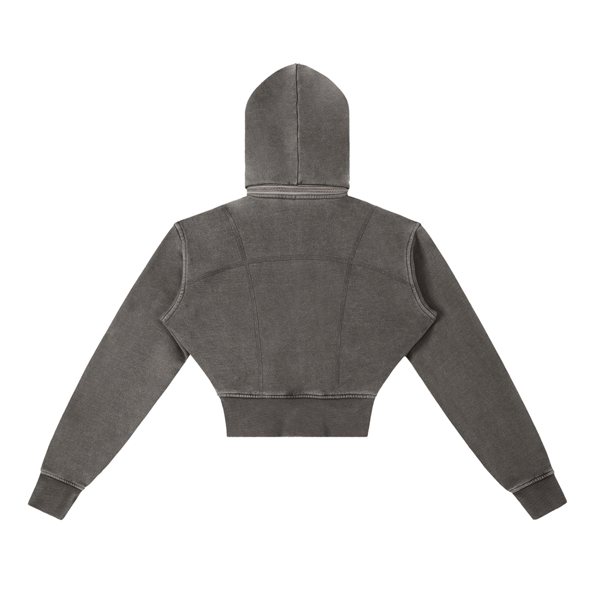 Trendz Vintage Washed Cropped Fleece Hoodie