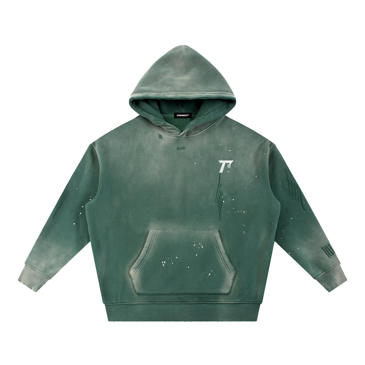 Trendz Vintage Washed Frayed Fleece Hoodie