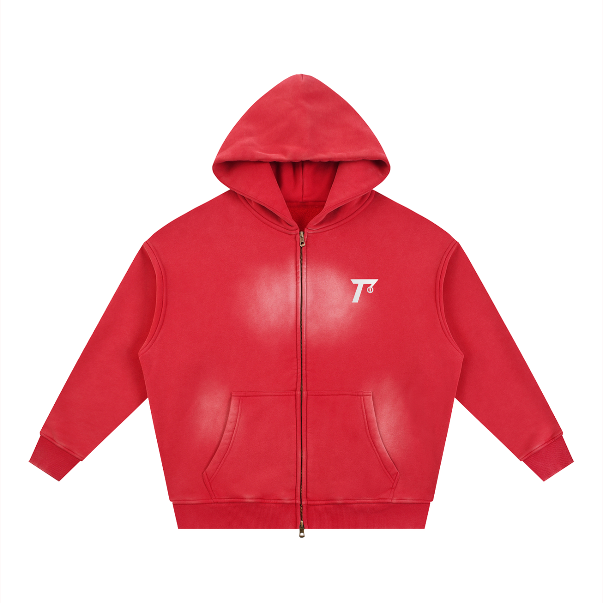 Trendz Sunfade Two-way Zipper Boxy Fleece Hoodie