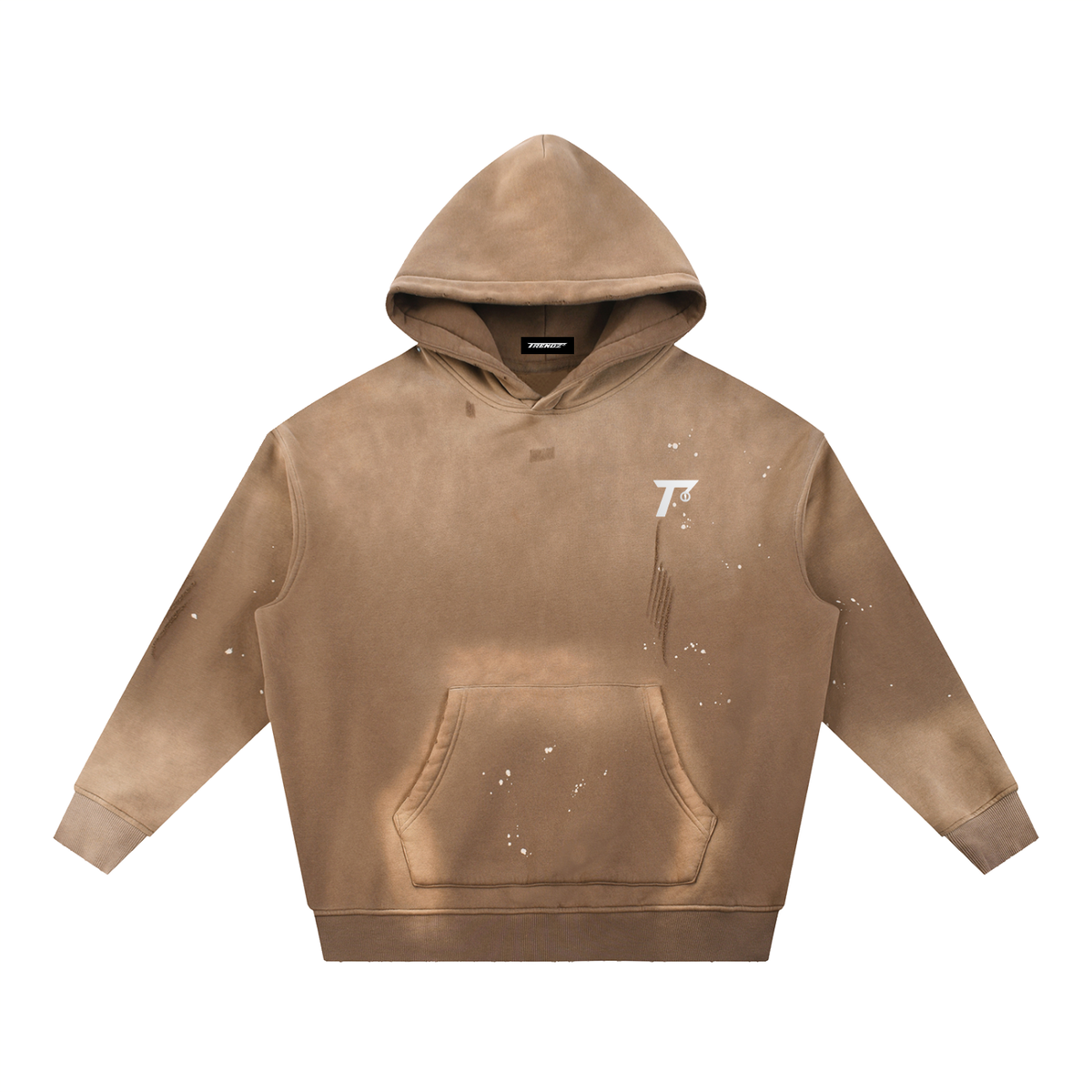 Trendz Vintage Washed Frayed Fleece Hoodie
