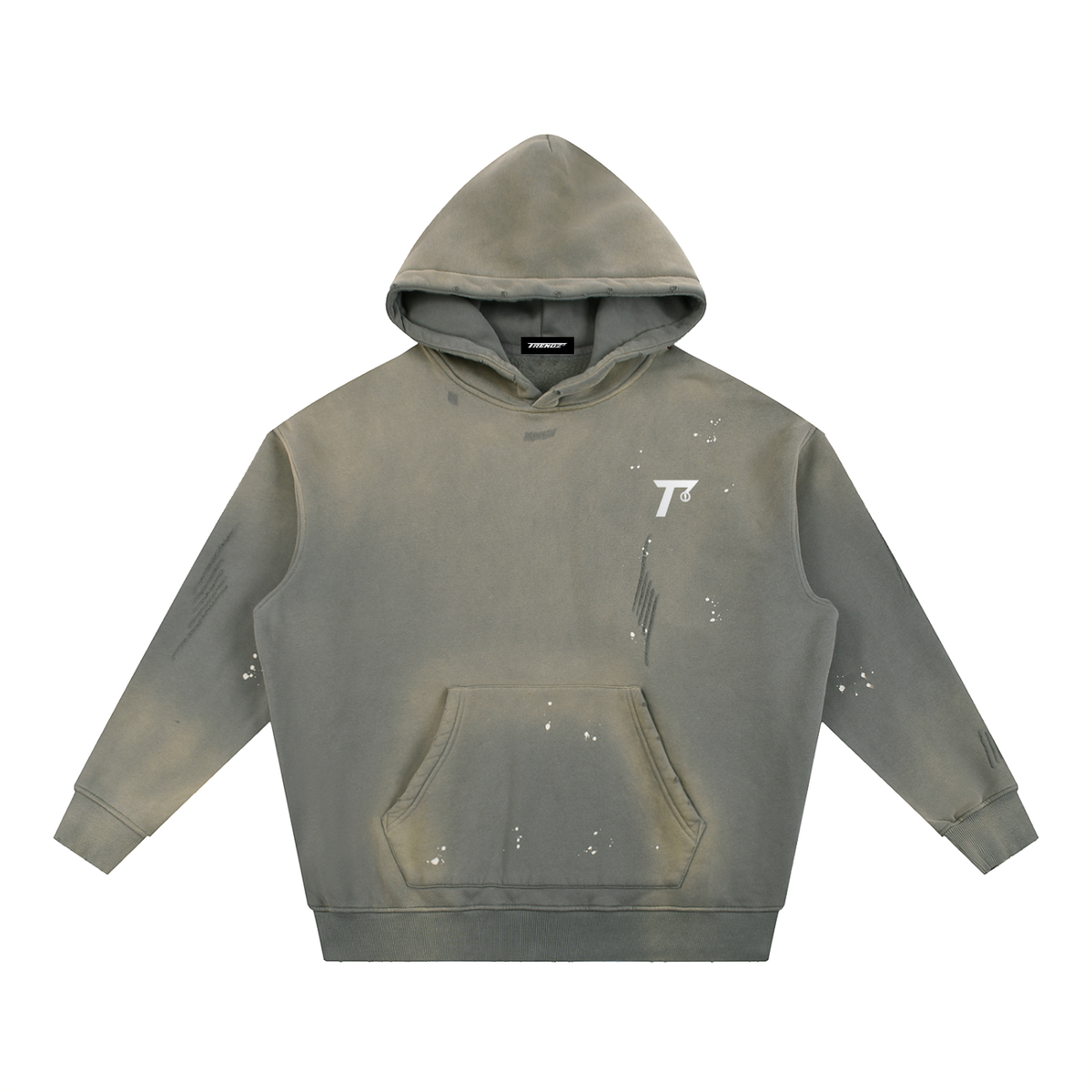 Trendz Vintage Washed Frayed Fleece Hoodie