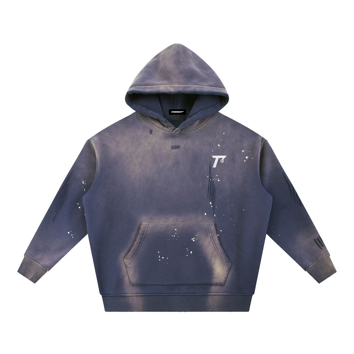 Trendz Vintage Washed Frayed Fleece Hoodie