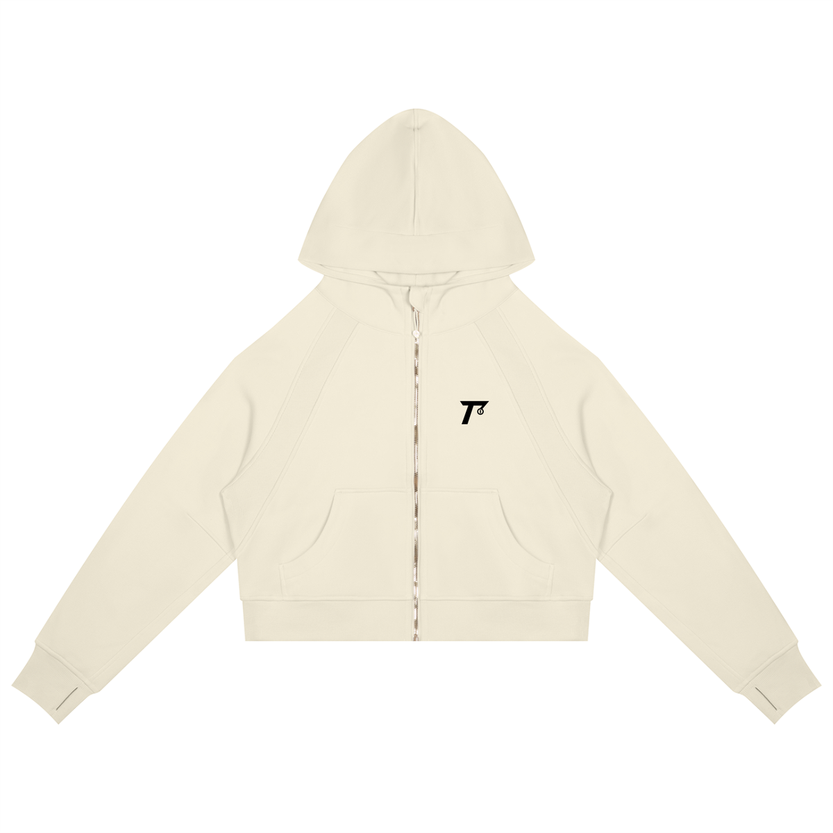 Cropped Zip-Through Hoodie