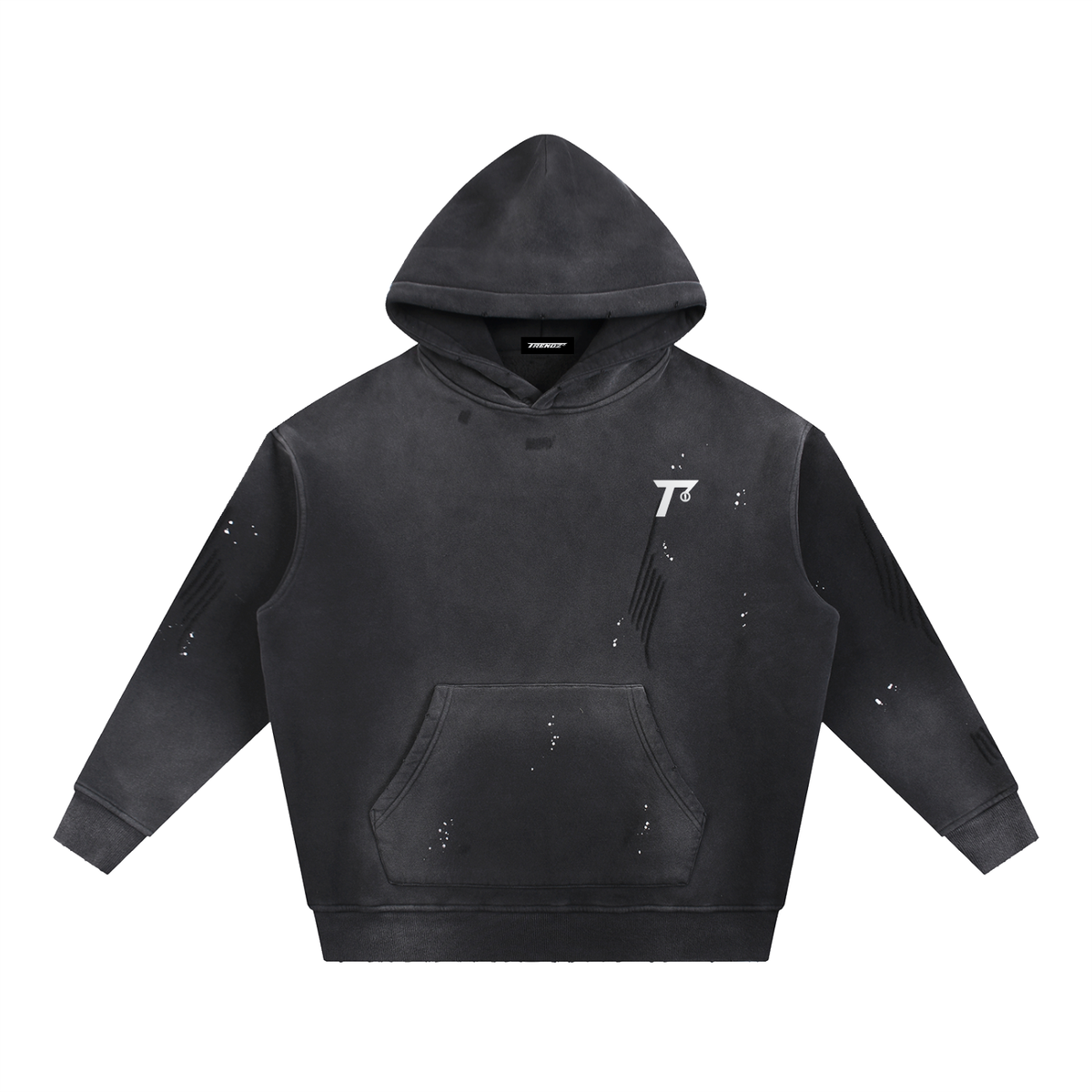 Trendz Vintage Washed Frayed Fleece Hoodie