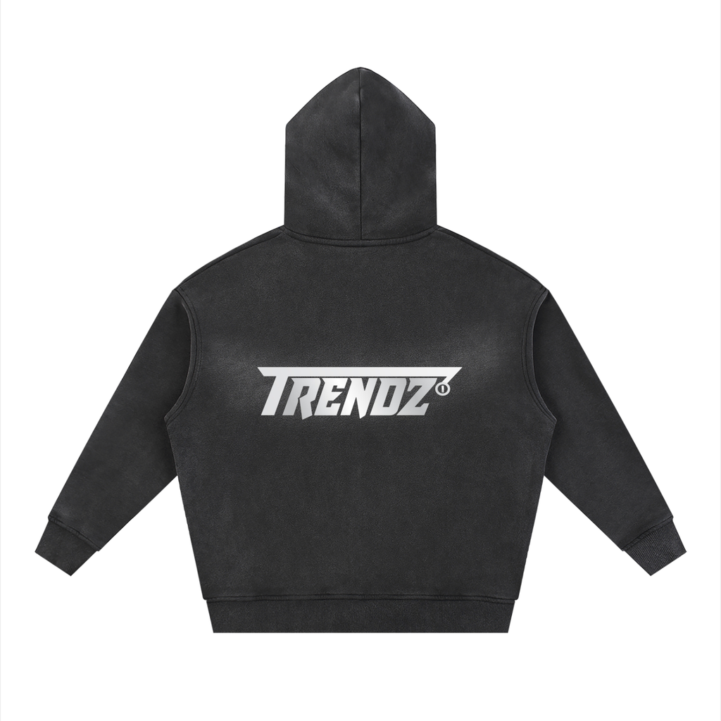 Trendz Sunfade Two-way Zipper Boxy Fleece Hoodie