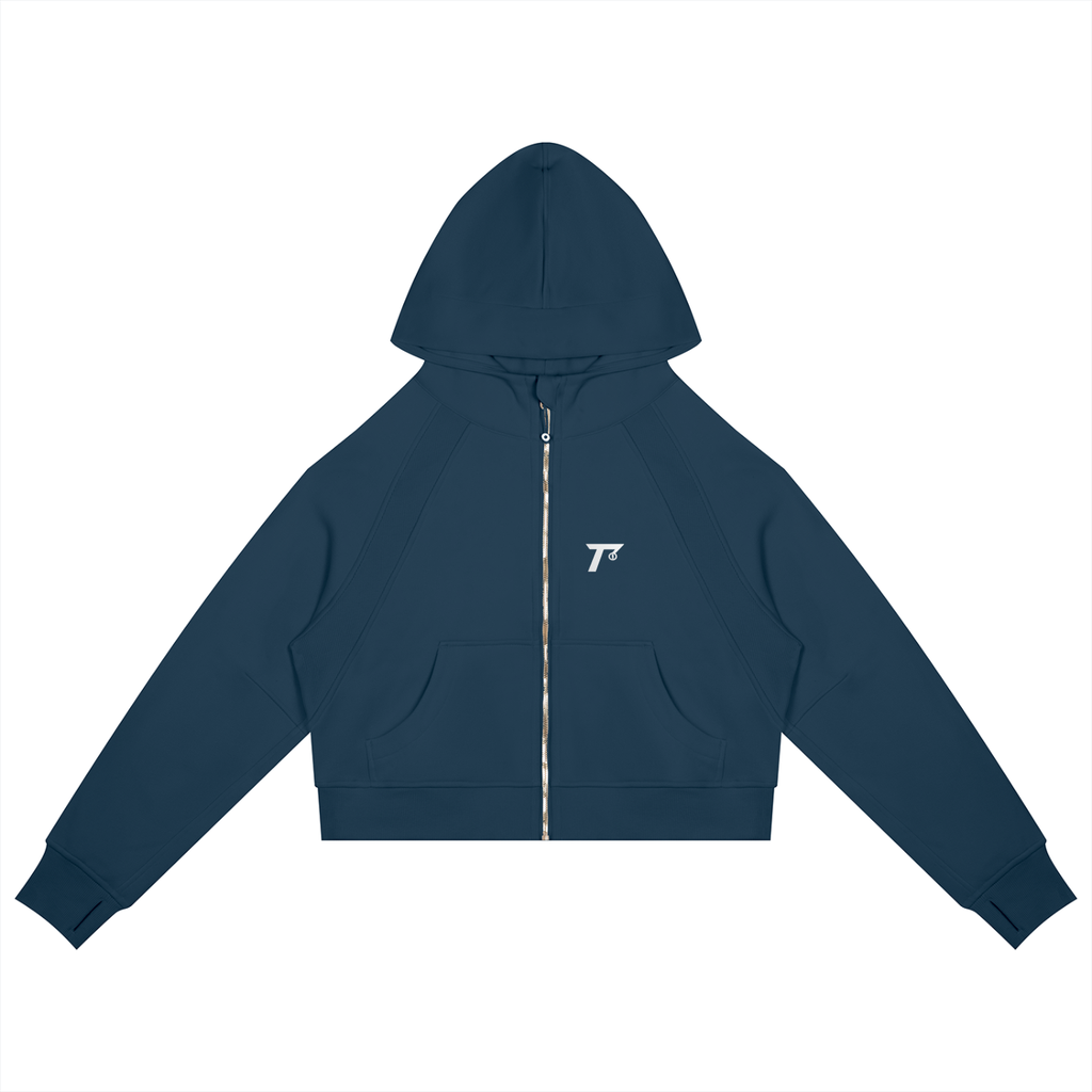 Trendz Cropped Zip-Through Hoodie