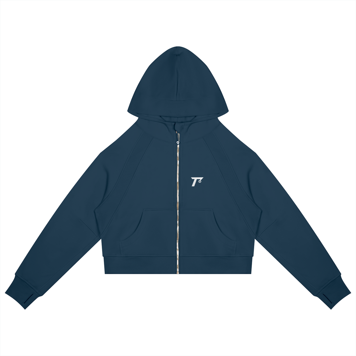 Trendz Cropped Zip-Through Hoodie