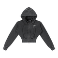 Trendz Vintage Washed Cropped Fleece Hoodie
