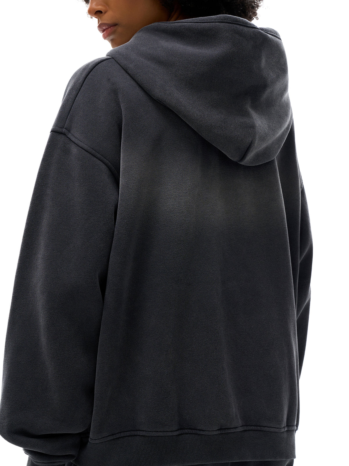 Trendz Sunfade Two-way Zipper Boxy Fleece Hoodie