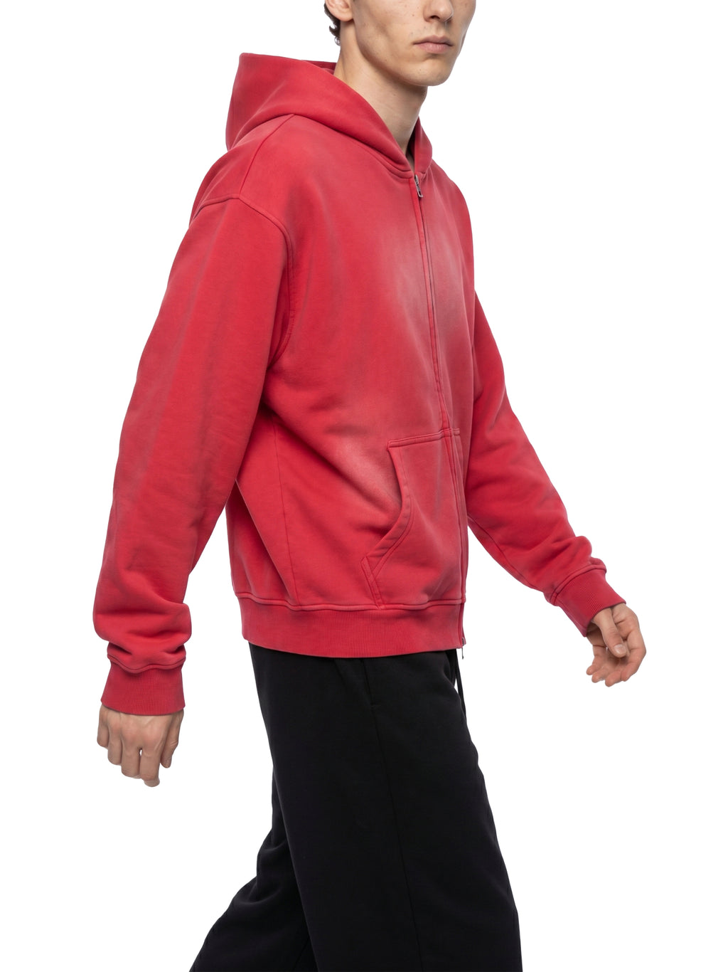 Trendz Sunfade Two-way Zipper Boxy Fleece Hoodie