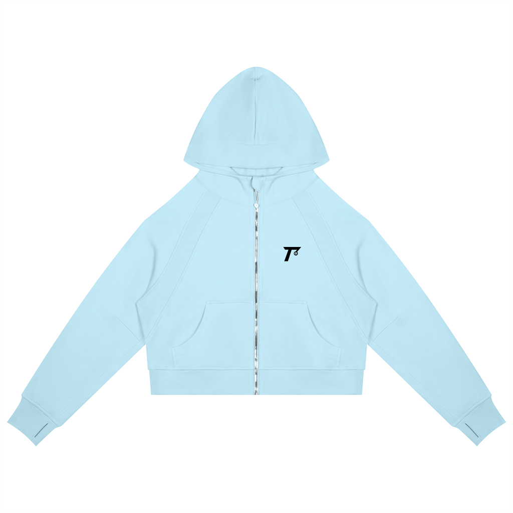 Cropped Zip-Through Hoodie