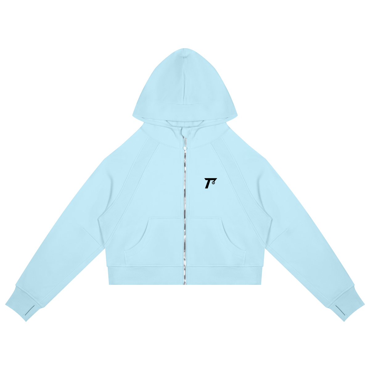 Cropped Zip-Through Hoodie