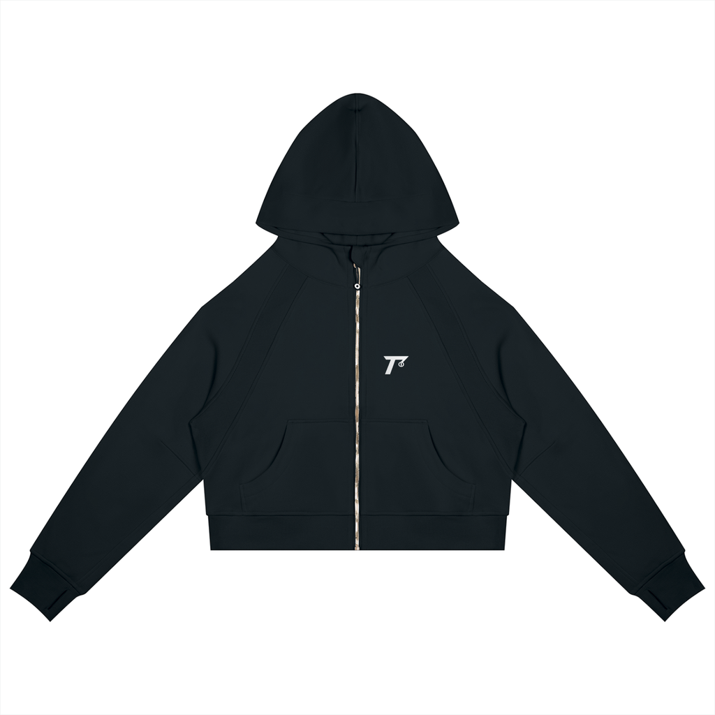 Trendz Cropped Zip-Through Hoodie