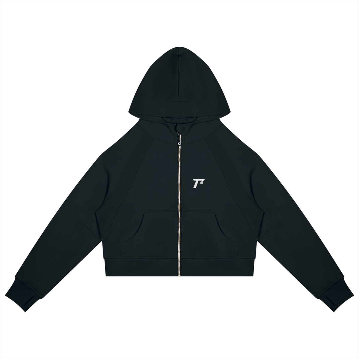 Trendz Cropped Zip-Through Hoodie