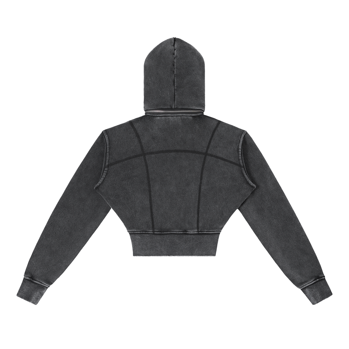 Trendz Vintage Washed Cropped Fleece Hoodie