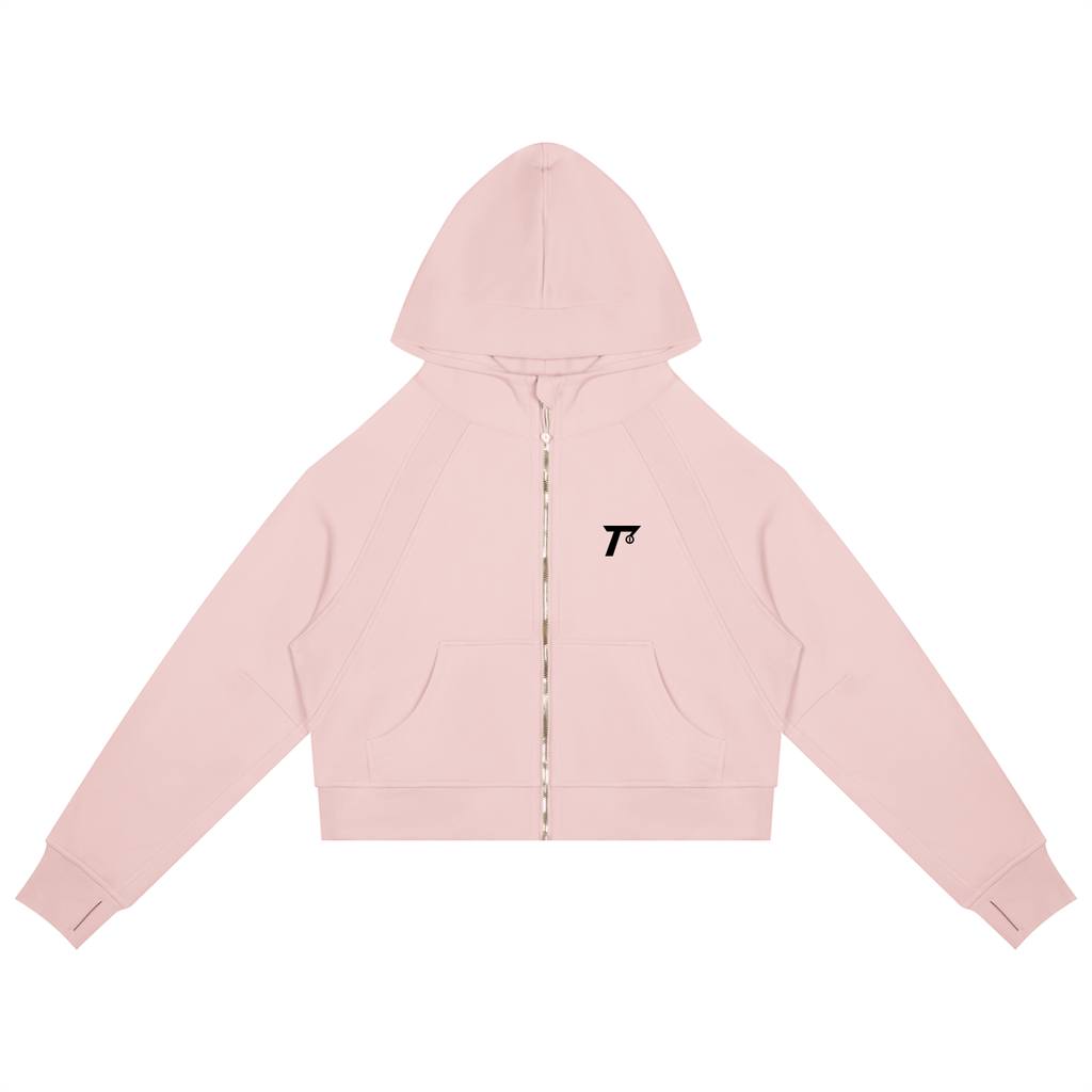 Cropped Zip-Through Hoodie