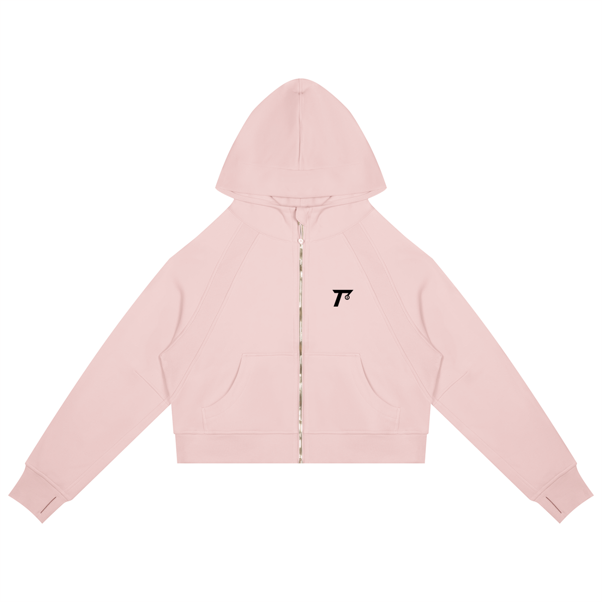 Cropped Zip-Through Hoodie