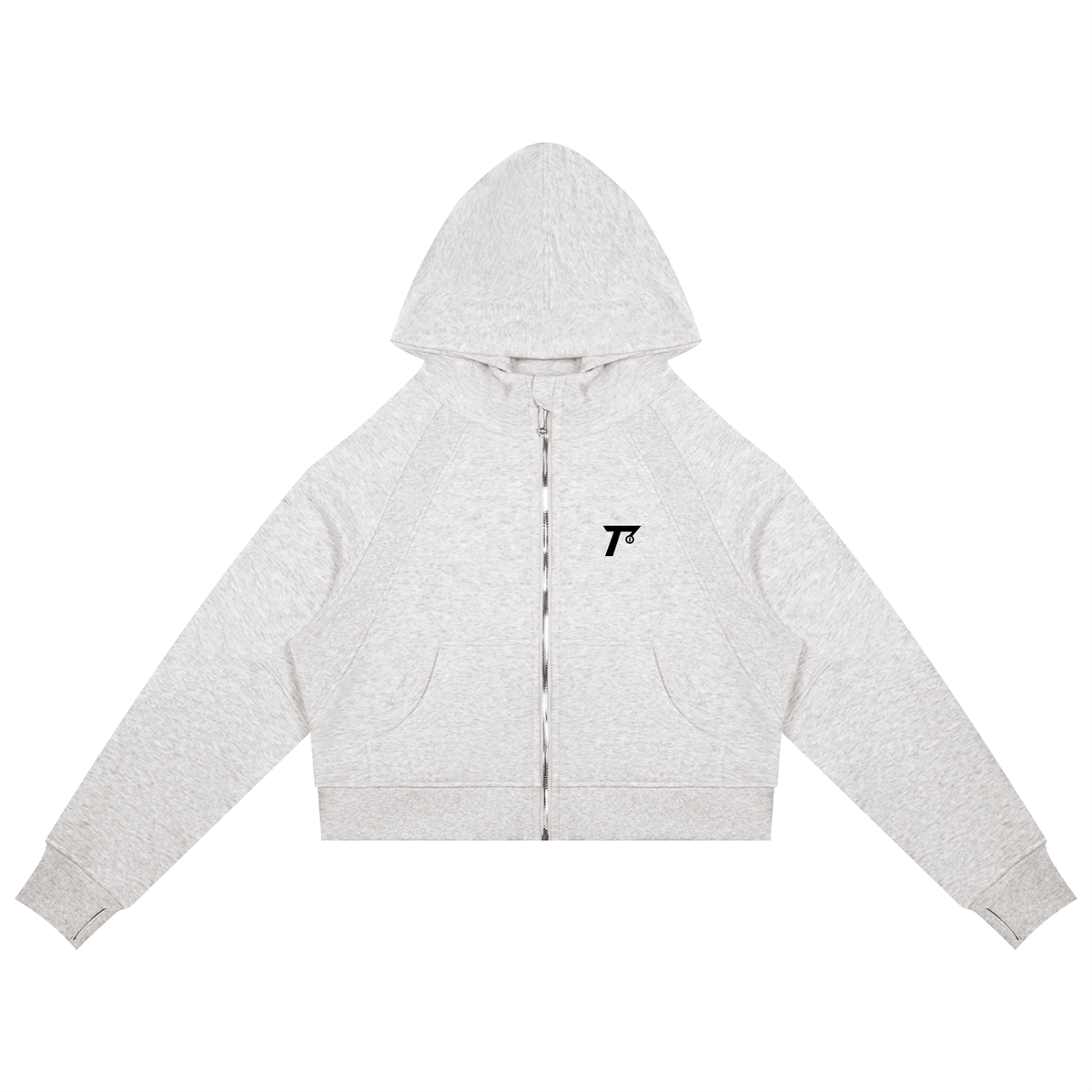 Cropped Zip-Through Hoodie