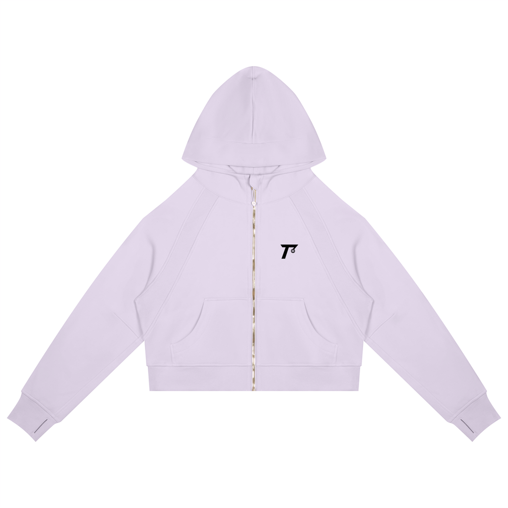 Cropped Zip-Through Hoodie