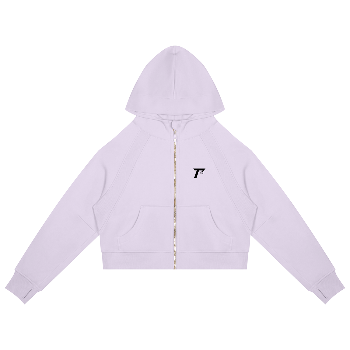 Cropped Zip-Through Hoodie