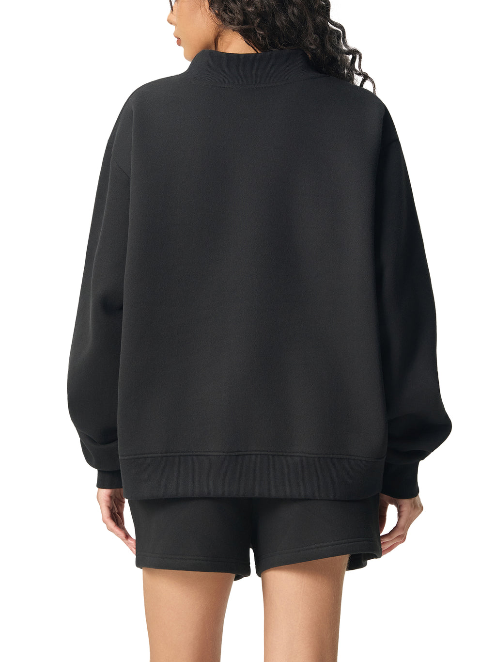 Trendz Essential Fleece Mock-Neck Crew Sweatshirt