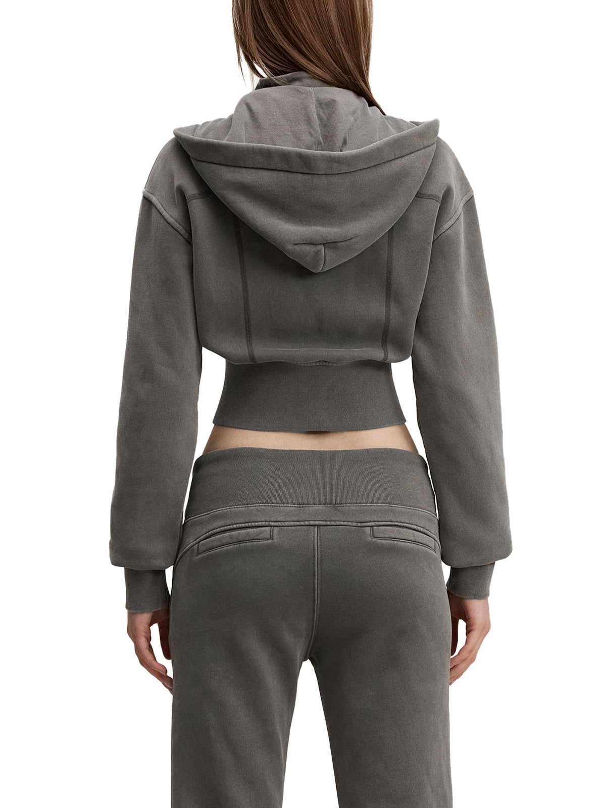 Trendz Vintage Washed Cropped Fleece Hoodie