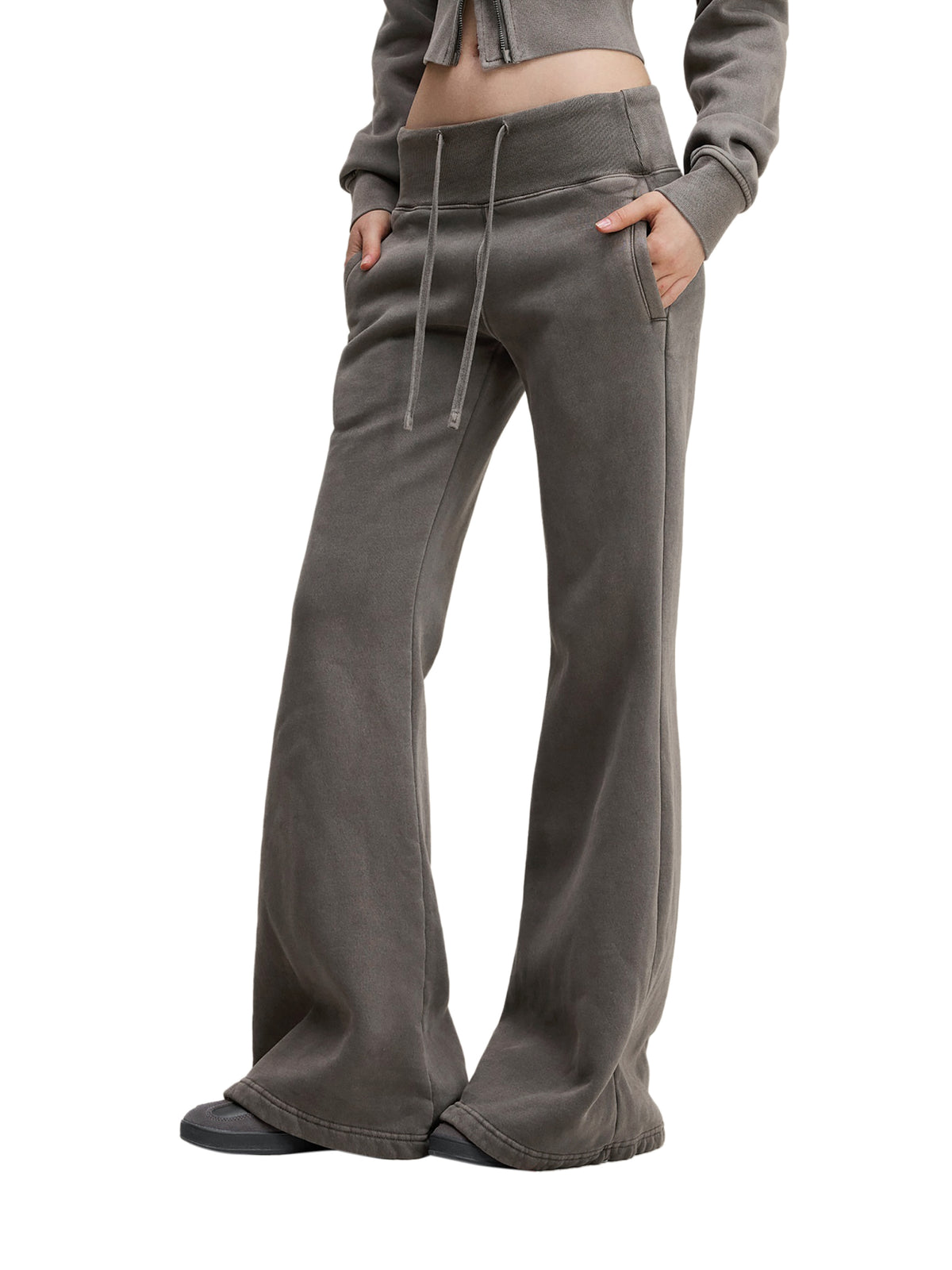 Trendz Vintage Washed Flared Fleece Pants