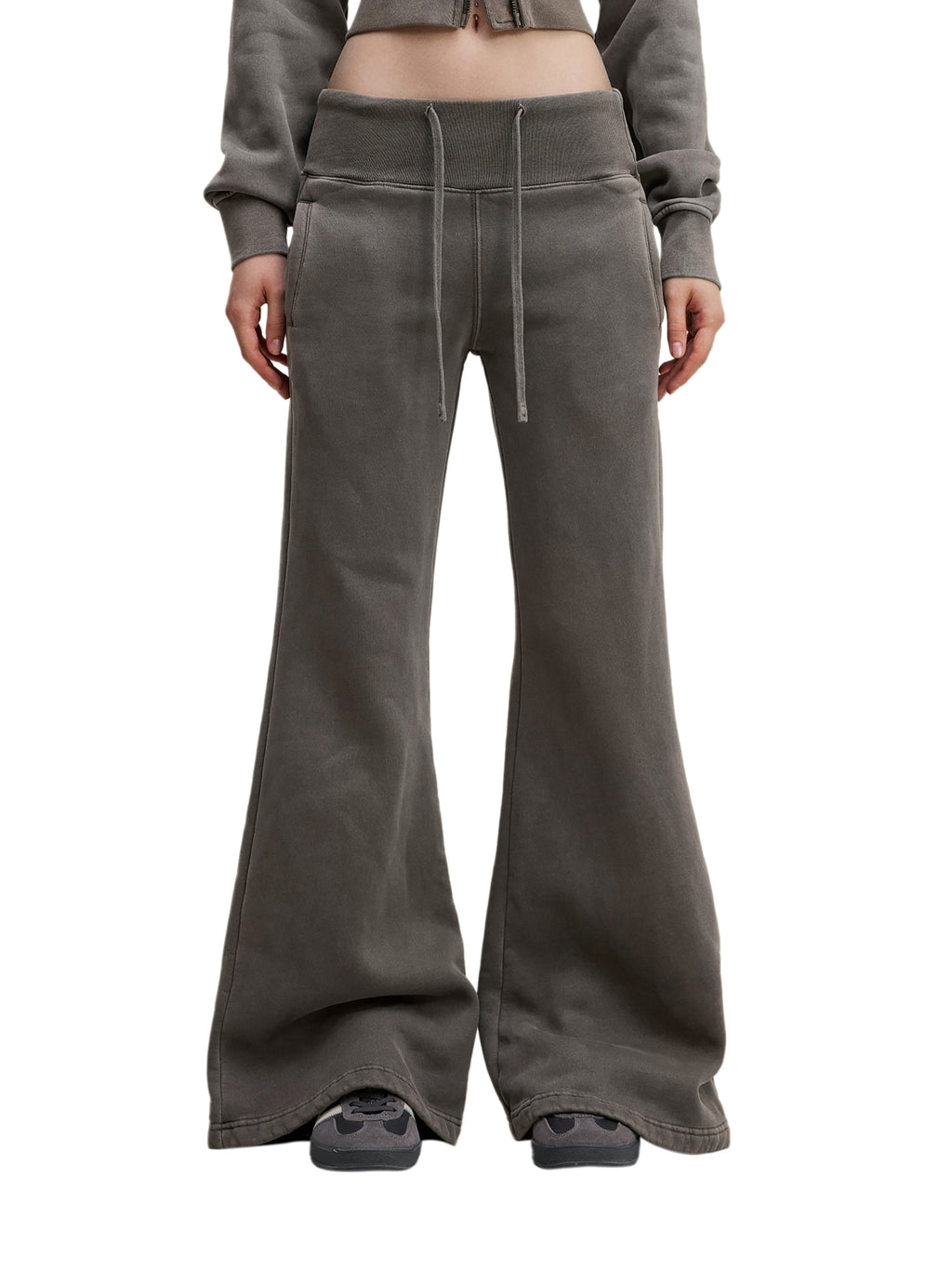 Trendz Vintage Washed Flared Fleece Pants