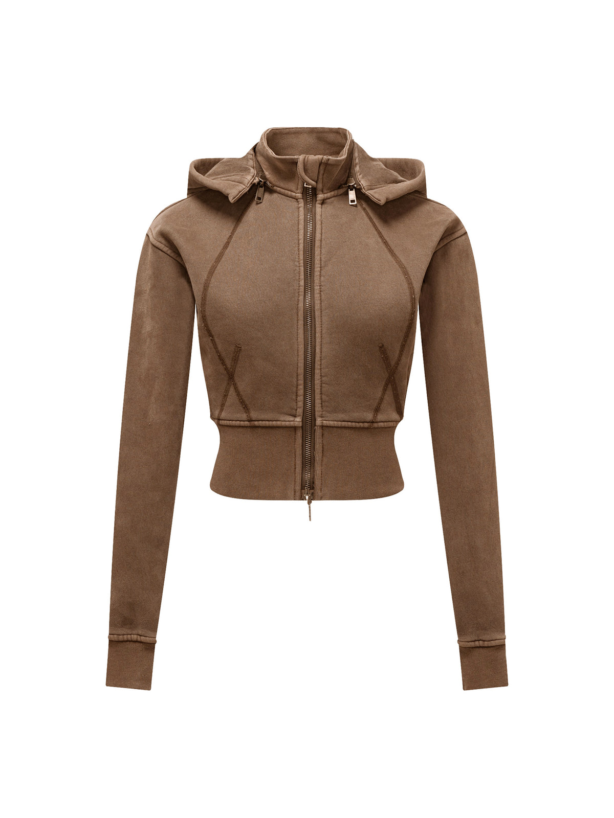 Trendz Vintage Washed Cropped Fleece Hoodie