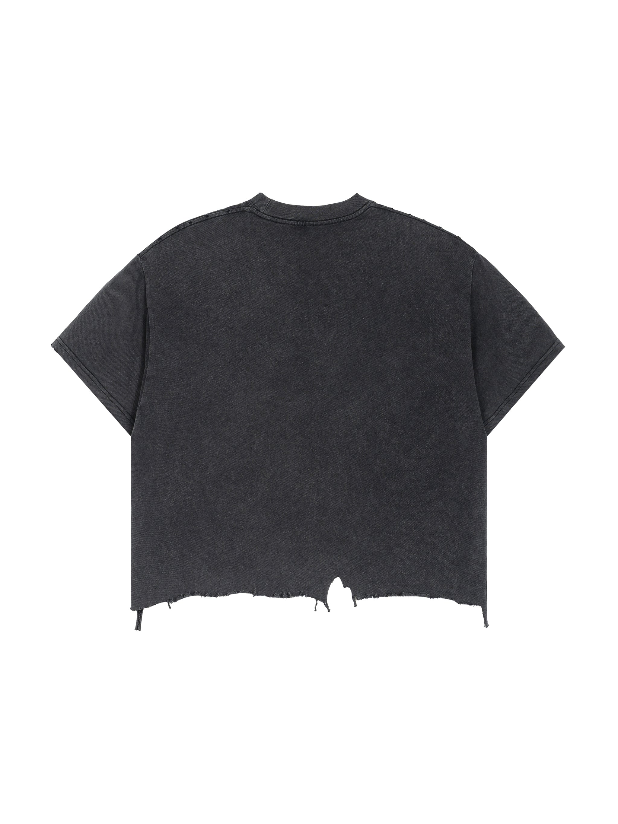 Trendz Vintage Wash Boxy Distressed Hem T-Shirt