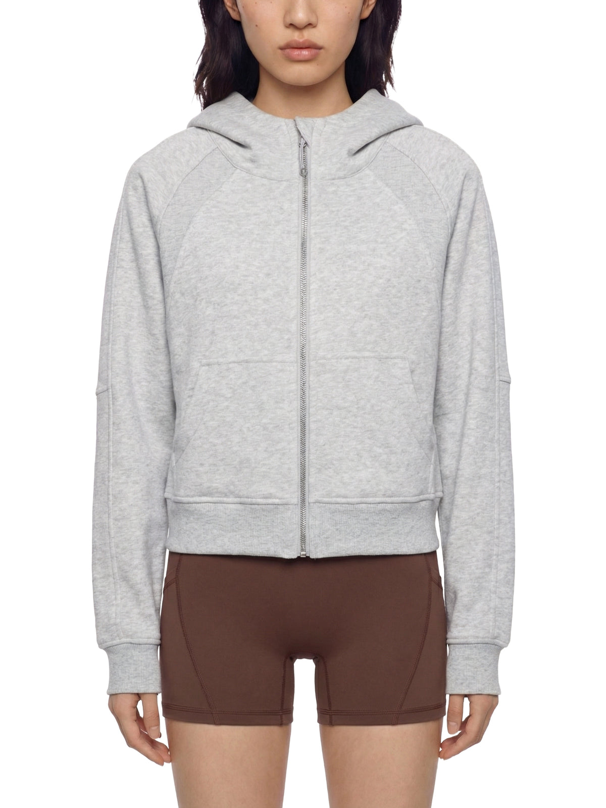 Cropped Zip-Through Hoodie